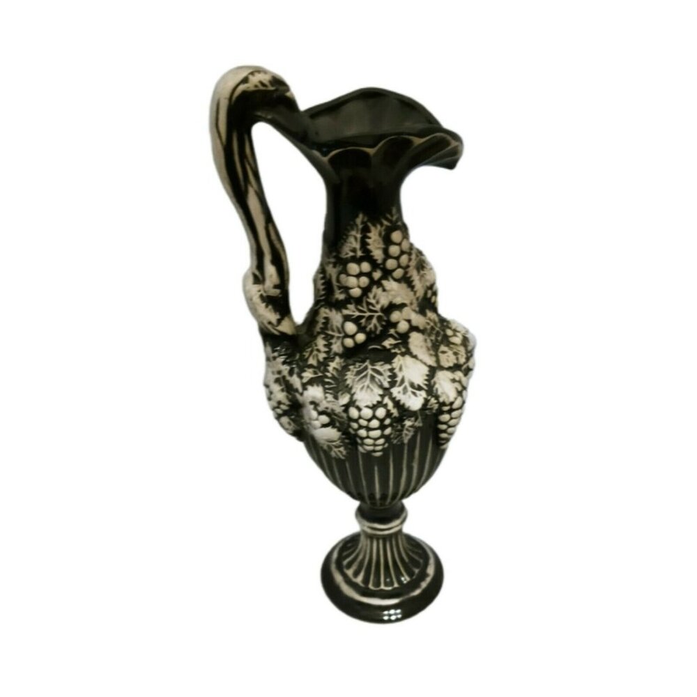 Vintage 60's Arnels Ceramic Vase Pitcher Grape Vine Majolica - Picture 3 of 7
